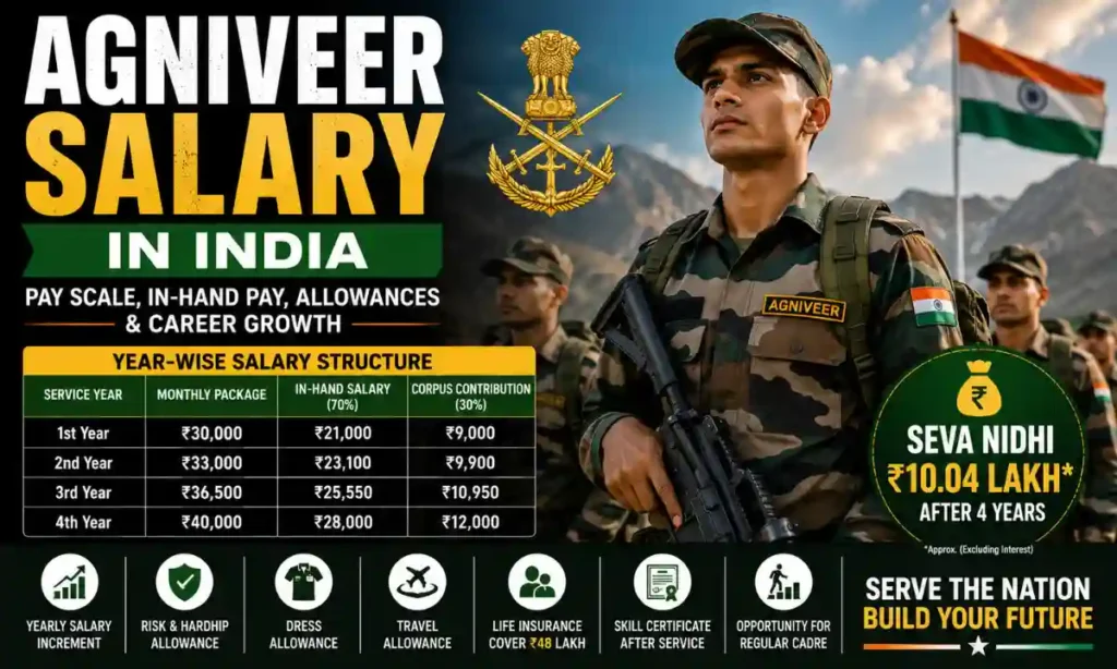 Agniveer Salary in India: Salary Structure, In-Hand Pay, Allowances, Benefits & Career Growth